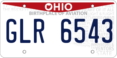 OH license plate GLR6543