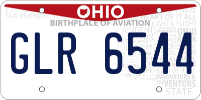 OH license plate GLR6544