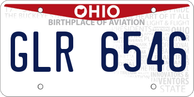 OH license plate GLR6546