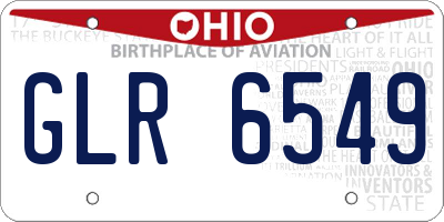 OH license plate GLR6549