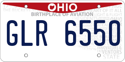 OH license plate GLR6550