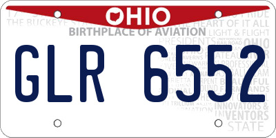 OH license plate GLR6552
