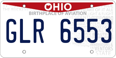 OH license plate GLR6553