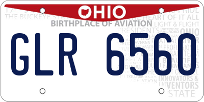 OH license plate GLR6560