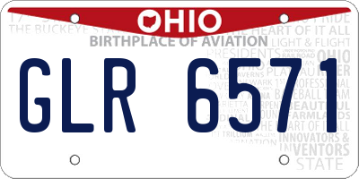 OH license plate GLR6571