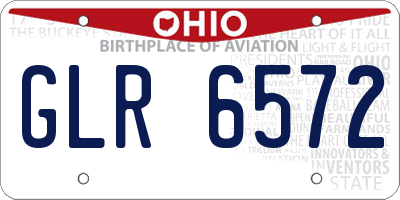 OH license plate GLR6572