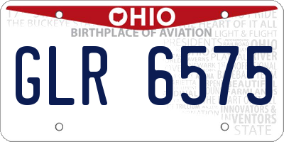 OH license plate GLR6575