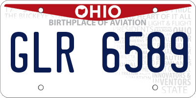 OH license plate GLR6589