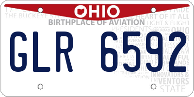 OH license plate GLR6592