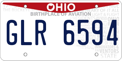 OH license plate GLR6594