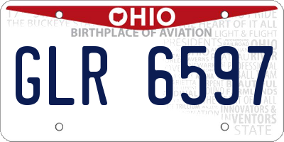 OH license plate GLR6597
