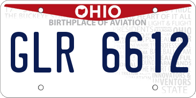 OH license plate GLR6612