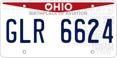 OH license plate GLR6624