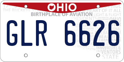 OH license plate GLR6626