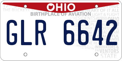 OH license plate GLR6642