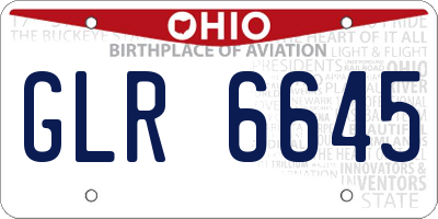 OH license plate GLR6645