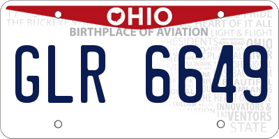 OH license plate GLR6649