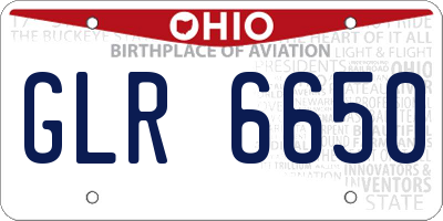 OH license plate GLR6650