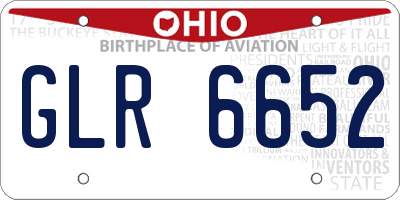 OH license plate GLR6652