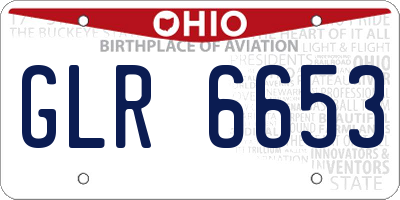 OH license plate GLR6653