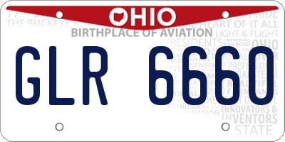 OH license plate GLR6660