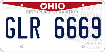 OH license plate GLR6669