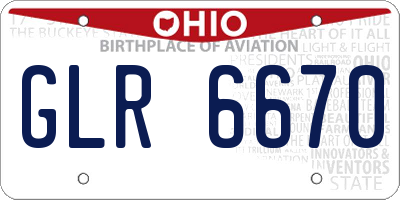 OH license plate GLR6670