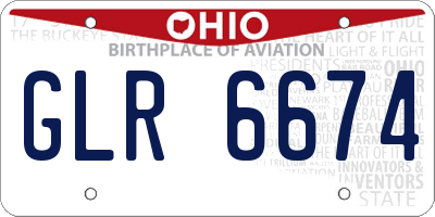 OH license plate GLR6674