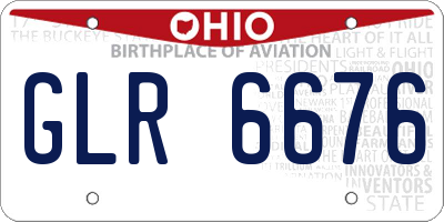 OH license plate GLR6676