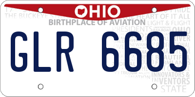 OH license plate GLR6685