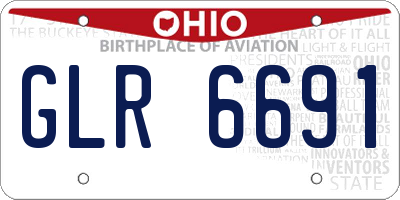 OH license plate GLR6691