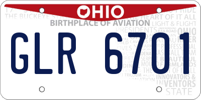 OH license plate GLR6701