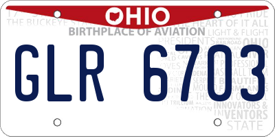 OH license plate GLR6703