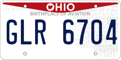 OH license plate GLR6704