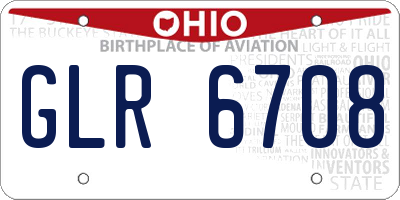 OH license plate GLR6708