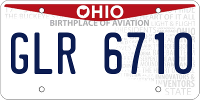 OH license plate GLR6710