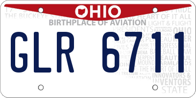 OH license plate GLR6711