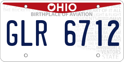 OH license plate GLR6712