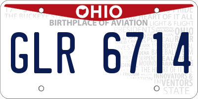 OH license plate GLR6714