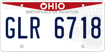 OH license plate GLR6718
