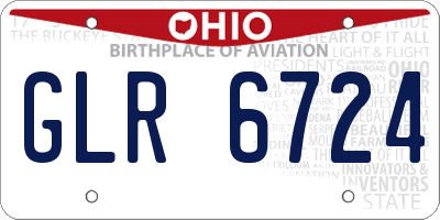 OH license plate GLR6724