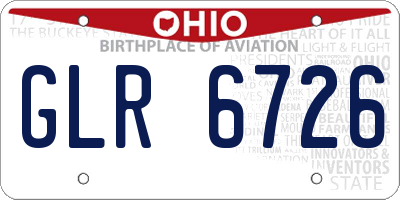 OH license plate GLR6726