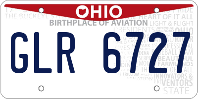 OH license plate GLR6727