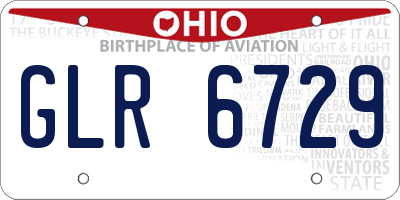 OH license plate GLR6729