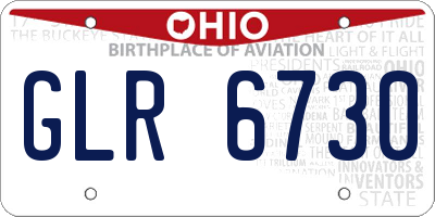 OH license plate GLR6730
