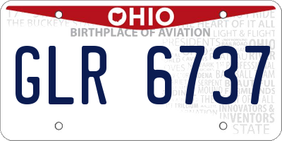 OH license plate GLR6737