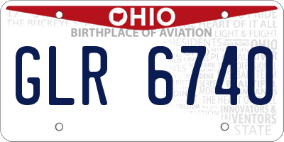 OH license plate GLR6740