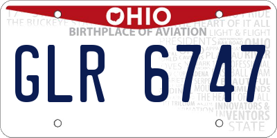 OH license plate GLR6747