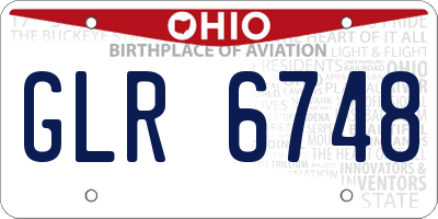 OH license plate GLR6748