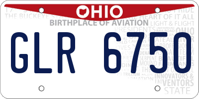 OH license plate GLR6750
